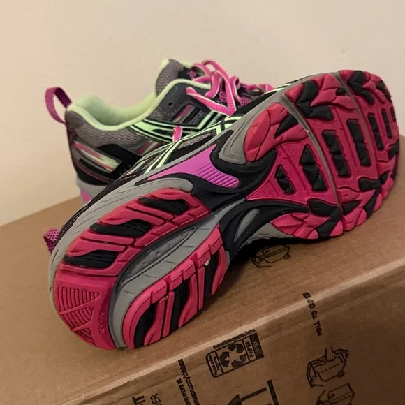 ASICS Gray and Pink Athletic Sneakers - Picture 2 of 3